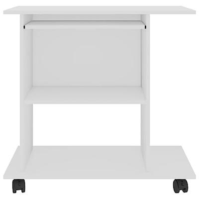 Computerbureau 80x50x75 cm bewerkt hout wit - thumbnail