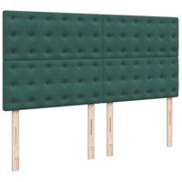 Boxspring met matras fluweel donkergroen 200x200 cm - thumbnail