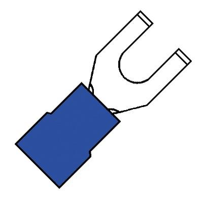 Geïsoleerde lip Vorkkabelschoen M4 voor draad 1,5-2,5 mm2 100 stuks klemko 100625