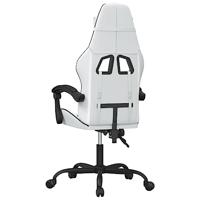 Gamestoel draaibaar kunstleer wit en zwart - thumbnail