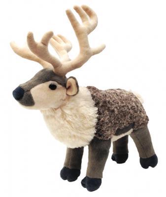 Wild Republic knuffel rendier junior 30 cm pluche grijs/beige Wild Republic knuffel rendier junior 30 cm pluche grijs/beige