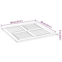 Tafelblad vierkant 80x80x2,2 cm massief acaciahout - thumbnail