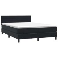 Boxspring met matras fluweel zwart 140x210 cm - thumbnail