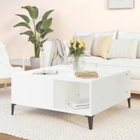 Salontafel 80x80x36,5 cm bewerkt hout wit - thumbnail