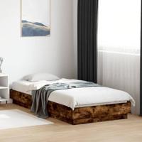 Bedframe met LED-verlichting gerookt eikenkleurig 90x200 cm - thumbnail