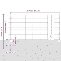 VidaXL Hek met paal zilver 1 x 25 m staal - thumbnail