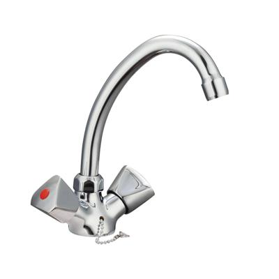 CARNEO tweegreepskraan wastafel, chroom draaibare uitloop (360°) ½" (Ø ca. 1,9 cm) keramisch ventiel bovenstuk flexibele metalen aansluitslangen intrekbare ketting voor afvoerplug metalen gr