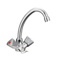 CARNEO tweegreepskraan wastafel, chroom draaibare uitloop (360°) ½" (Ø ca. 1,9 cm) keramisch ventiel bovenstuk flexibele metalen aansluitslangen intrekbare ketting voor afvoerplug metalen gr - thumbnail