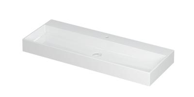 Wastafel United Porselein met 1 kraangat incl. porseleinen click plug en verborgen overloop systeem 120 cm x 45 cm x 11 cm Glans wit 0206101 Wastafel United Porselein met 1 kraangat incl. porseleinen click plug en verborgen overloop systeem 120 cm x 45 cm x 11 cm Glans wit 0206101