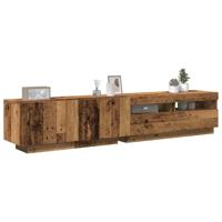 Tv-meubel met LED 200x35x40 cm bewerkt hout oud hout - thumbnail