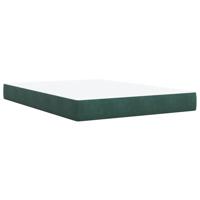 Boxspring met matras fluweel donkergroen 140x190 cm - thumbnail