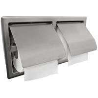 Wiesbaden Sunk Dubbele Inbouw Toiletrolhouder met Klep - RVS - thumbnail