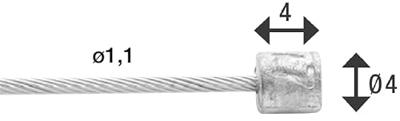 Elvedes Schakel binnenkabel 2250 mm 7 x 7 draads rvs ø1,1 mm met n-nippel ø4,5 × 4,5 (doos à 50 stuks) - zilver