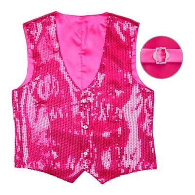 Paillettenvest roze man