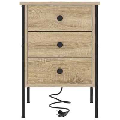 Nachtkastje 2 pcs Sonoma eiken 42 x 41 x 61 cm Bewerkt hout