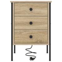 Nachtkastje 2 pcs Sonoma eiken 42 x 41 x 61 cm Bewerkt hout - thumbnail