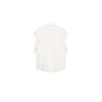 Mango blouse met ruches naturel wit - thumbnail