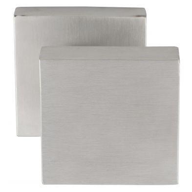 Wisselknop QUATTRO vast op roz. 53x53x14mm rvs mat