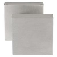 Wisselknop QUATTRO vast op roz. 53x53x14mm rvs mat - thumbnail