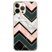 iPhone 13 Pro Max siliconen hoesje - Marmer triangles - thumbnail