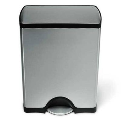 simplehuman VB 005553 50 l Rechthoekig Roestvrijstaal, Staal Zwart, Roestvrijstaal