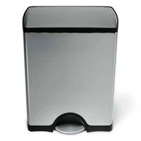 simplehuman VB 005553 50 l Rechthoekig Roestvrijstaal, Staal Zwart, Roestvrijstaal - thumbnail