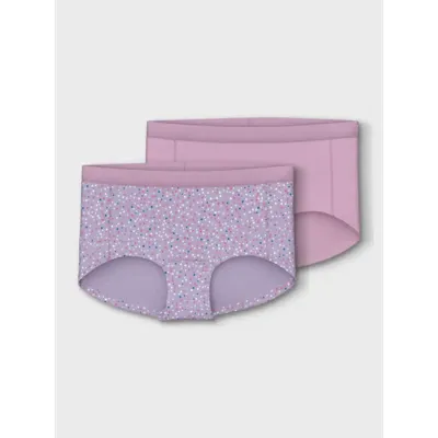 Name it meisjes hipster 2-pak - Lilac Dots - Paarse - roze meisjes onderbroeken katoen