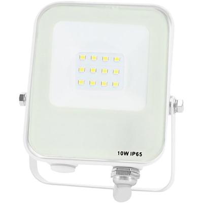 LED Bouwlamp 10W IP65 - Koud Wit 6500K - Aluminium Mat Wit