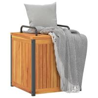 Kussenbox 45x45x45/53 cm massief acaciahout en staal - thumbnail