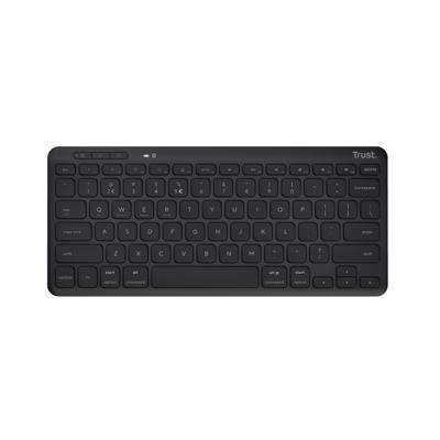 Trust Lyra Spaans Bluetooth-toetsenbord, QWERTY-toetsenbord, 85% gerecycled kunststof, multiapparaat, draadloos, compact, oplaadbaar, voor Windows, Mac, PC, laptop, tablet, iPad, Android, iOS, zwart