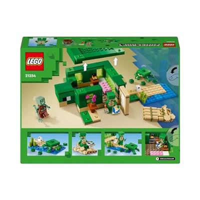 LEGO 21254 Minecraft Turtle Beach House, speelgoed met accessoires, minifiguren van videogamepersonages - thumbnail