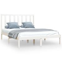 Bedframe massief grenenhout wit 140x200 cm - thumbnail