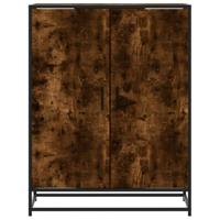 Schoenenkast 75x38x97,5 cm bewerkt hout en metaal gerookt eiken - thumbnail