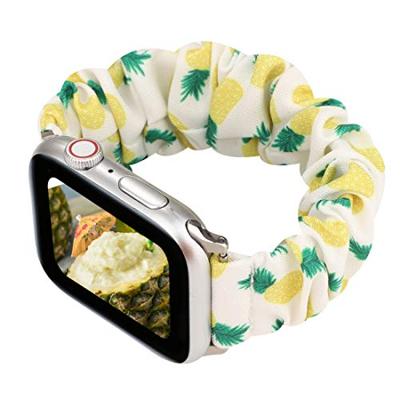 Elastisch scrunchie nylon bandje - Ananasprint - Geschikt voor Apple Watch 44mm / 45mm / 46mm / 49mm Elastisch scrunchie nylon bandje - Ananasprint - Geschikt voor Apple Watch 44mm / 45mm / 46mm / 49mm