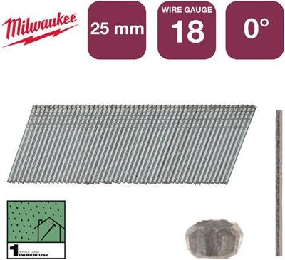 Milwaukee Accessoires nagels brad 18g/25mm/rc/g/sc1 | 5.000 stuks - 4932492551