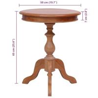 vidaXL Bijzettafel 50x50x65 cm massief mahoniehout natuurlijk - thumbnail