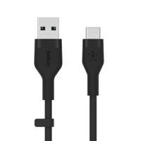 Belkin BoostCharge Flex siliconen USB Type C/A-kabel, USB-IF-gecertificeerde USB-C-laadkabel voor iPhone 16, iPhone 15 Plus/Pro/Pro Max, Samsung Galaxy S24, Pixel, iPad, Nintendo Switch, 1 m, zwart - thumbnail