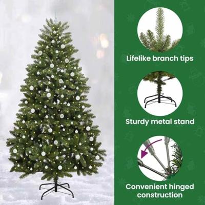 VidaXL Kunstkerstboom met 300 led groen 240 cm pvc en metaal
