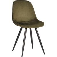 LABEL51 Eetkamerstoel 'Capri', Fluweel, kleur Groen - thumbnail