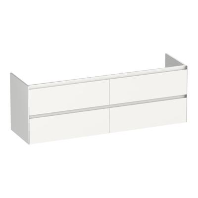 Brauer Inspire - Onderkast - 160 cm - met 4 Softclose Lades Greeploos en 2 Sifon Uitsparingen - Hoogglans Wit