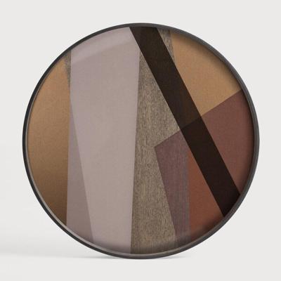 Ethnicraft Rond Dienblad 'Composed Angles' 61cm, kleur Pinot
