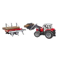 Bruder Massey Ferguson + houttransport - thumbnail