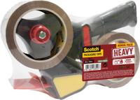 Verpakkingstape dispenser Scotch met 2 rollen Secure seal tape 50mmx66m bruin - thumbnail