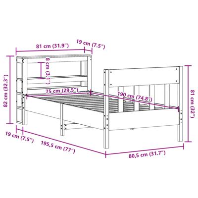 Bedframe zonder matras massief grenenhout wasbruin 120x200 cm