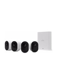 Arlo Ultra 2 draadloze WiFi-beveiligingscamera voor buiten, 4K UHD, 180˚ kleurennachtzicht, sirene, bewegingsdetectie, 2-weg-audio, Smart Hub inbegrepen, incl. proefp. Arlo Secure, 4 cam-kit, wit - thumbnail