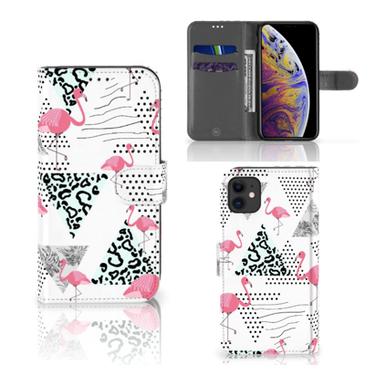 Apple iPhone 11 | Telefoonhoesje | Met pasjeshouder | Flamingo Triangle Apple iPhone 11 | Telefoonhoesje | Met pasjeshouder | Flamingo Triangle