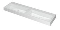 INK Wastafel Momento Polystone dubbel zonder kraangaten 160 cm x 45 cm x 9 cm Glans wit 3421060 - thumbnail