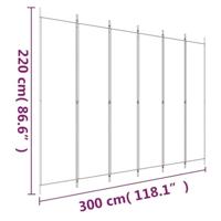 Kamerscherm met 6 panelen 300x220 cm stof antracietkleurig - thumbnail