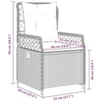 Tuinstoelen 2 st verstelbaar poly rattan beige - thumbnail