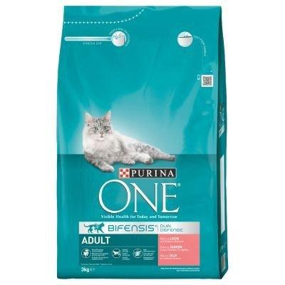 Purina One Adult met zalm kattenvoer 3 kg - thumbnail